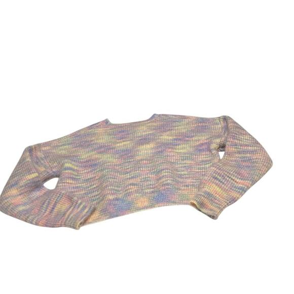 Sienna Sky Women's M Pastel Rainbow Striped Cropped Pullover Sweater - Picture 7 of 9